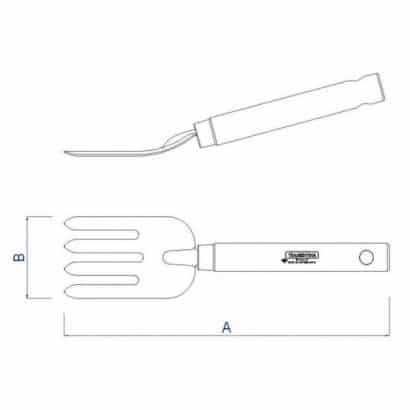 garfo para afofar terra com cabo de madeira tramontina 2